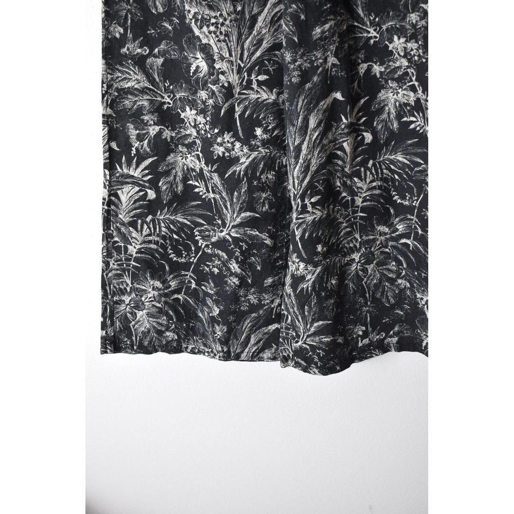 SAIPH Wide Leg Pants Women S Black White Modern Tropical Botanical Palazzo - Picture 3 of 6